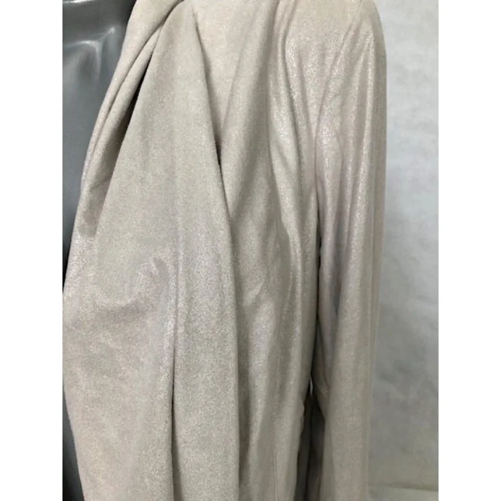 CREAM SHIMMER DRAPE FRONT JACKET - Picture 2 of 4